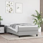 vidaXL Sommier à lattes de lit et matelas Gris clair 90x190 cm Tissu