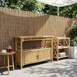 vidaXL Table console avec étagère Naturel 110 x 35 x 75 cm Bambou