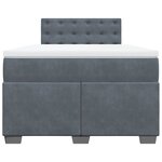 vidaXL Sommier à lattes de lit et matelas gris foncé 120x190cm velours