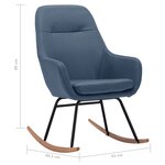 Vidaxl chaise à bascule bleu tissu