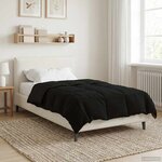 vidaXL Duvet d'été simple Matelassé Noir 155 x 220 cm Microfibre