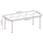 vidaXL Table à dîner de jardin Noir 200x100x74 cm Acier et verre