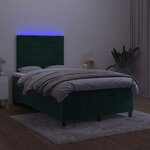 vidaXL Sommier à lattes de lit avec matelas LED vert foncé 120x190 cm