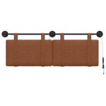 vidaXL Tête de lit suspendue Avec lumière LED Marron PU antique