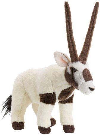 Peluche Gazelle Oryx De 23 Cm Blanc Marron