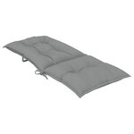 vidaXL Coussins de chaise de jardin à dossier haut lot de 4 gris tissu