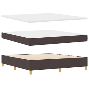 lit box spring vidaXL avec matelas et banc marron foncé 180x200 cm en tissu