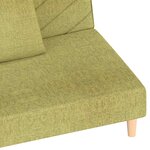 vidaXL Canapé-lit à 2 places avec deux oreillers Vert Tissu