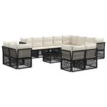 vidaXL Ensemble de canapé de jardin 13 Pièces Noir polyrotin