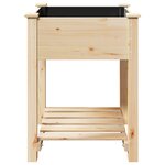 Jardinière vidaXL avec étagère 60x60x76 cm en bois massif de pin