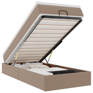 VidaXL Cadre de lit ottoman et matelas cappuccino 90x190 cm similicuir