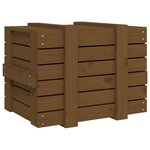 vidaXL Boîte de rangement Marron miel 58x40 5x42 cm Bois massif pin