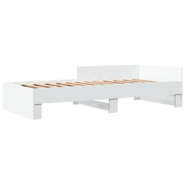 vidaXL Cadre de lit blanc 75x190 cm bois d'ingénierie