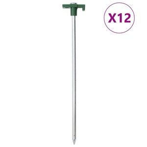 vidaXL Piquets de tente 12 Pièces 25 cm 7 mm acier galvanisé et PP