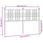 vidaXL Tête de lit métal blanc 137 cm