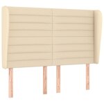 vidaXL Tête de lit avec oreilles Crème 147x23x118/128 cm Tissu