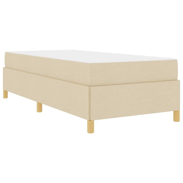 vidaXL Lit à ressorts avec matelas Blanc et crème 90 x 190 cm tissu