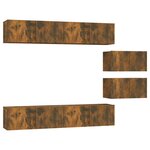 vidaXL Ensemble de meubles TV 6 Pièces Chêne fumé Bois d'ingénierie