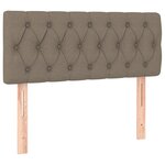 vidaXL Sommier à lattes de lit avec matelas LED Taupe 90x190 cm Tissu
