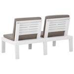 vidaXL Banc de salon de jardin avec coussin Plastique Blanc