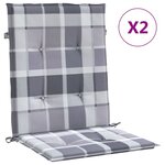 vidaXL Coussins de chaise de jardin à dossier bas lot de 2