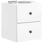 vidaXL Cabinet de chevet mural Blanc brillant 34 5 x 33 x 40 cm