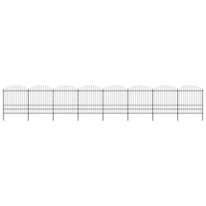 vidaXL Clôture de jardin à dessus en lance Acier (1 75-2)x13 6 m Noir