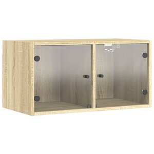 vidaXL Armoire murale avec portes en verre chêne sonoma 68 5x37x35 cm