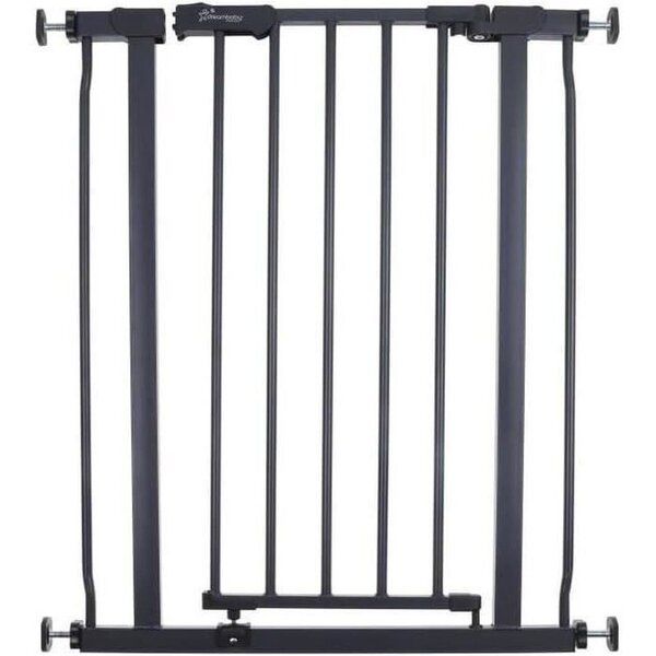 Barrière de sécurité montée par pression - 61-68 x 75 cm - Double verrouillage - Anthracite