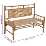 vidaXL Banc de jardin avec coussin 120 cm Bambou