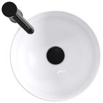 vidaXL Lavabo de salle de bain avec robinet et drain Noir Mat