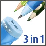 Taille crayon 3 en 1 easysharpener gaucher bleu stabilo