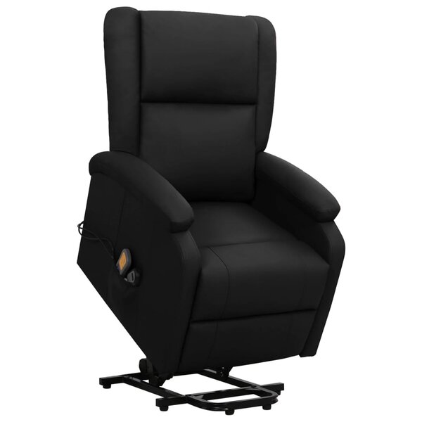 vidaXL Fauteuil de massage Noir Similicuir