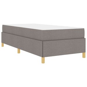 vidaXL Lit à ressorts avec matelas Taupe et blanc 90 x 190 cm tissu