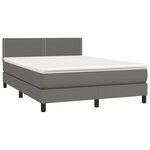 vidaXL Sommier à lattes de lit avec matelas et LED Gris 140x190 cm