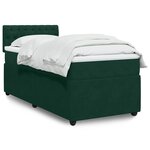vidaXL Sommier à lattes de lit avec matelas Vert foncé 100x200 cm