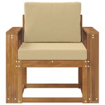 vidaXL Canapé d’extérieur Bois d'acacia massif et polyester Naturel