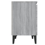 vidaXL Table de chevet avec pieds en métal Sonoma gris 40x30x50 cm