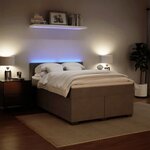 vidaXL Sommier à lattes de lit et matelas Gris clair 140x200cm Velours