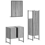 vidaXL Ensemble d'armoires de salle de bain 3 Pièces sonoma gris