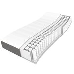 vidaXL Sommier à lattes de lit avec matelas Gris foncé 200x200cm Tissu
