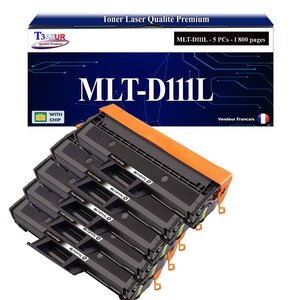 T3AZUR - 5x Toners compatibles avec Samsung MLT-D111L MLT-D111S pour Samsung Xpress 2078W M-2020 M-2020W M-2021 M-2021W M-2022 M-2022W M-2026 M-2026W M-2070 M-2070F M-2070FW M-2070W