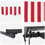 vidaXL Auvent Rétractable Rayure rouge et blanche 450x300 cm tissu