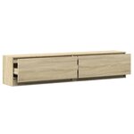 vidaXL Meuble TV mural avec LED chêne sonoma 180x31x38 cm
