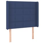 vidaXL Tête de lit avec oreilles Bleu 103x16x118/128 cm Tissu