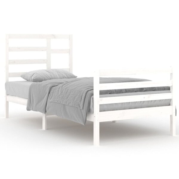 vidaXL Cadre de lit sans matelas blanc bois massif 90x200 cm