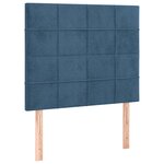 vidaXL Tête de lit à LED Bleu foncé 80x5x118/128 cm Velours