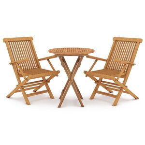 vidaXL Ensemble à manger de jardin 3 Pièces Bois de teck massif
