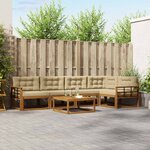 vidaXL Ensemble de canapés d'extérieur 6 Pièces Naturel et Beige