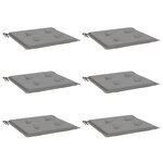 vidaXL Coussins de chaise jardin lot de 6 gris 50x50x4 cm tissu oxford